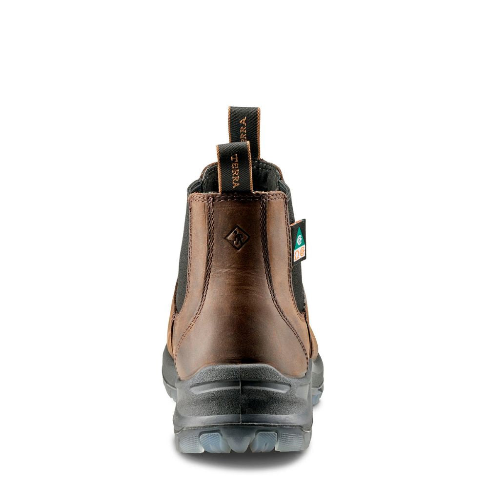 Terra Murphy Unisex 6 Composite Toe Slip-On Work Boots - Dark Brown | Lightweight Safety Shoes for Construction, Warehouse & Outdoor Work