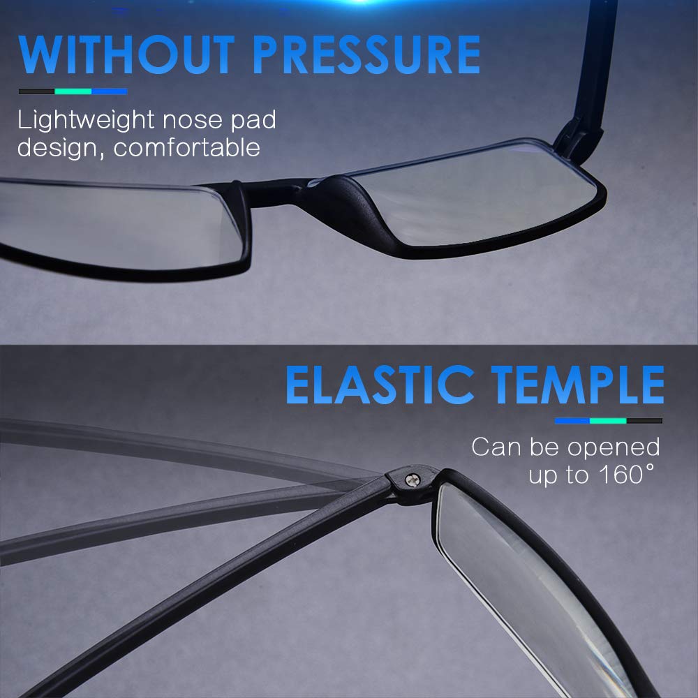 Blue Light Blocking Reading Glasses 4 Pack - HD Computer Glasses for Women & Men with Spring Hinge (2.0X Magnification) | Perfect for Office Work, Screen Time & Reading