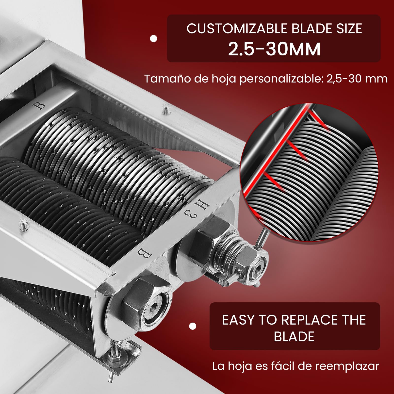 NEWTRY Commercial Meat Cutter Machine - 3mm Meat Slicer for Restaurant & Butcher Shop, 1100 lbs/Hour, Cuts Strips Cubes & Minces, Heavy Duty QE Approved (Perfect for Deli, Catering & Food Processing)