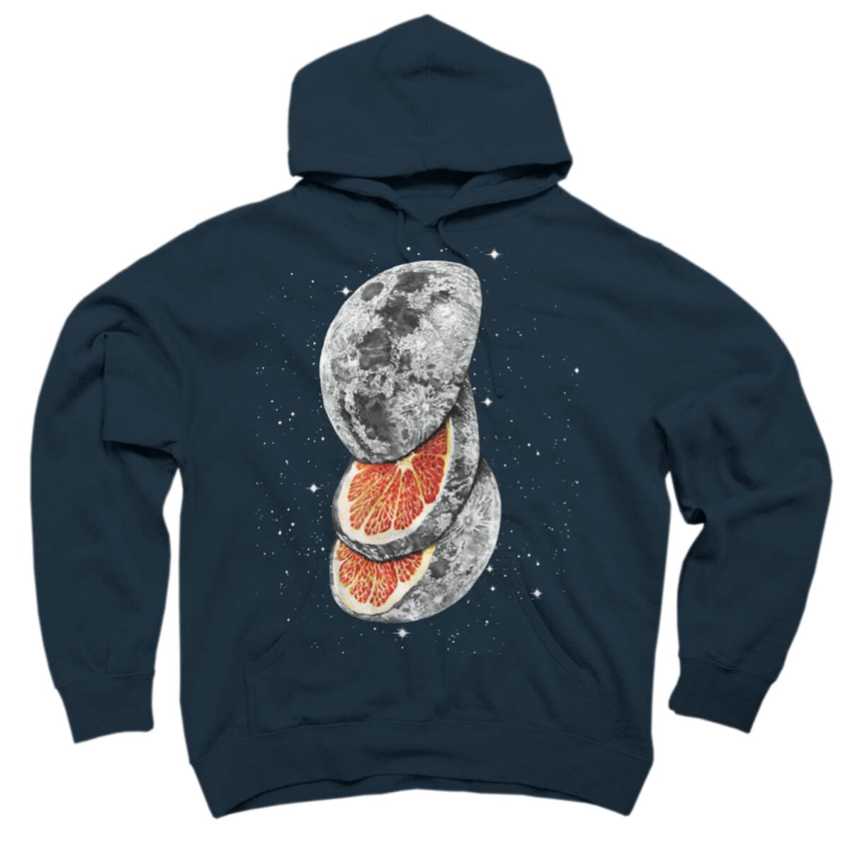Design By Humans Unisex Lunar Fruit by JPOrmiston Pullover Hoodie - Soft Cotton Sweatshirt for Men & Women - Perfect for Casual Wear, Street Fashion & Outdoor Activities