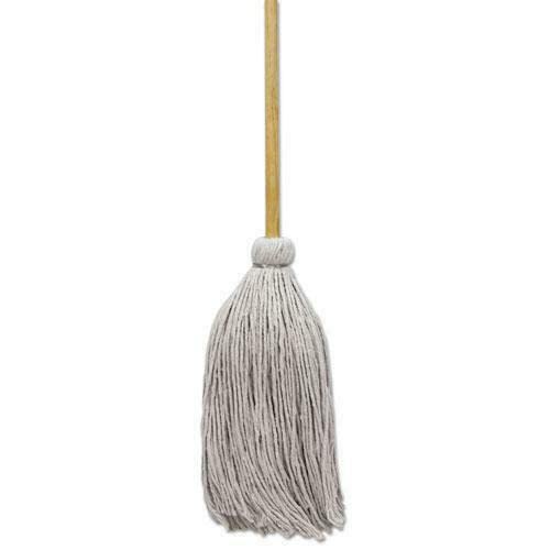 **Cotton Cut-End Mop Head - White, #32 Handle Deck, 6-Pack - Heavy-Duty Floor Cleaning Broom for Indoor & Outdoor Use - Kitchen, Garage, Deck, Patio, and Household Cleaning**
