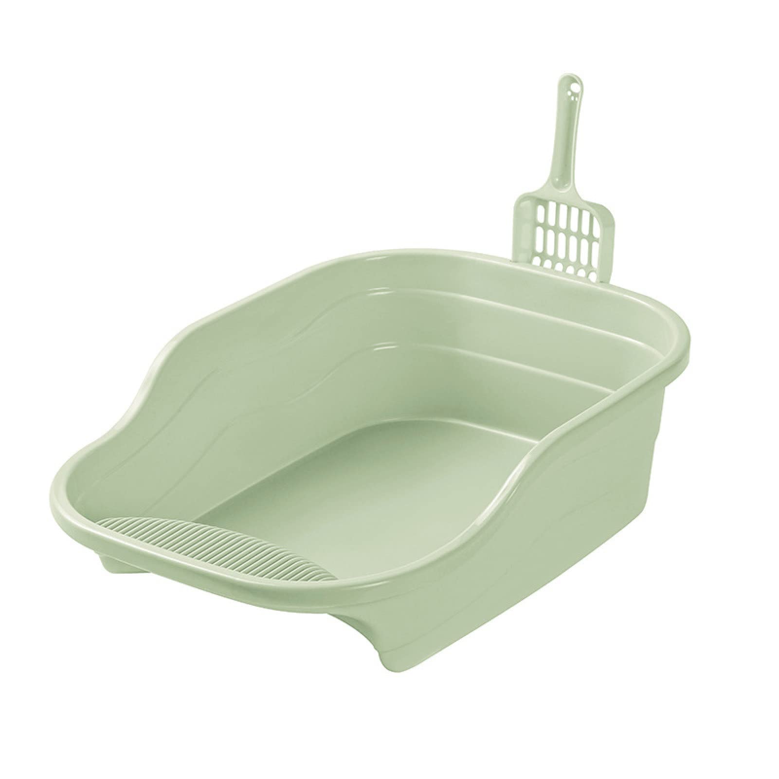 Premium Cat Litter Box with Shovel & High Fence - Semi-Closed Design for Cats, Dogs & Small Pets | Pet Toilet Supplies with Open Entrance for Easy Access | Ideal for Home, Apartment & Pet Travel Use