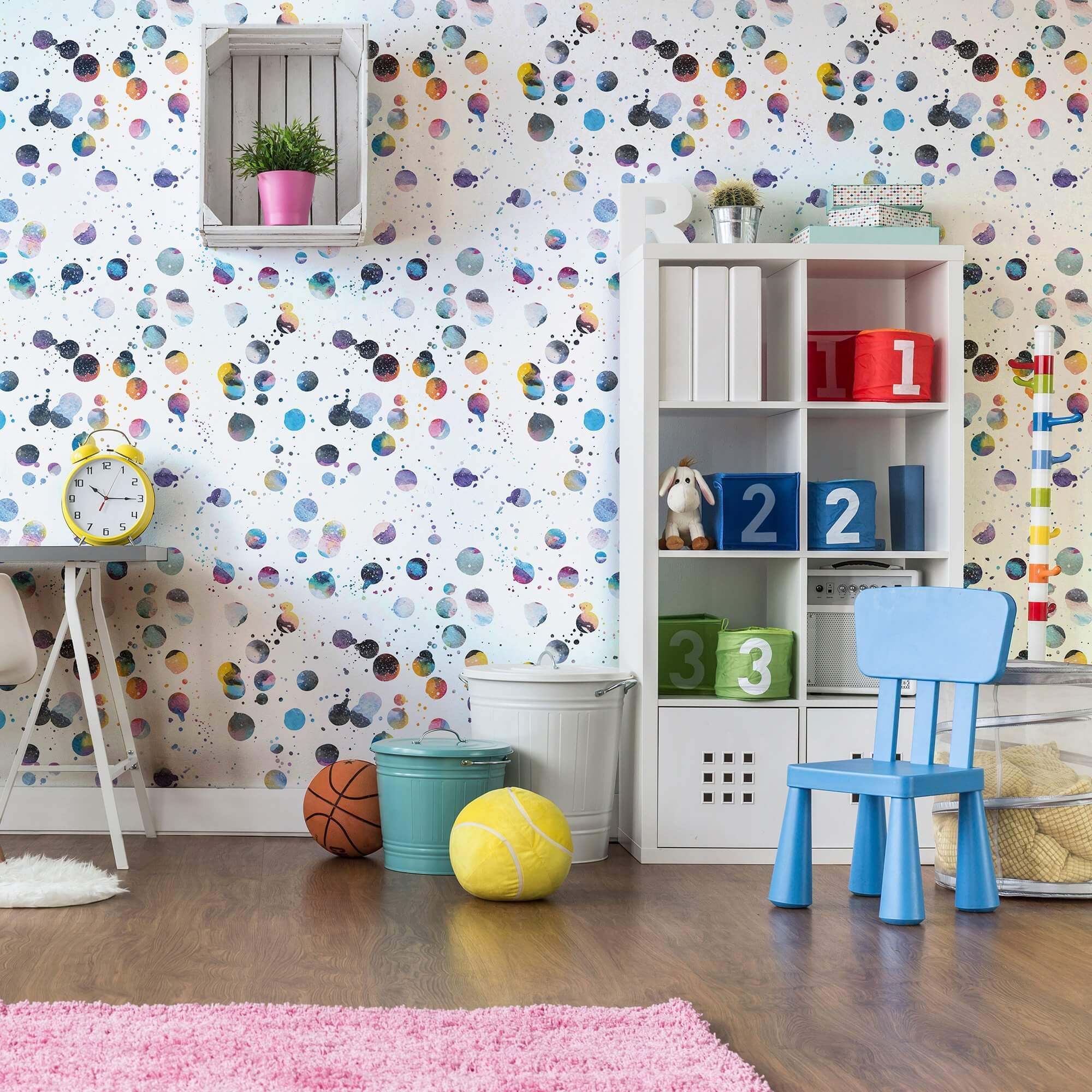 White Abstract Peel and Stick Removable Wallpaper for Kids - Self-Adhesive Nursery Decor - Perfect for Bedrooms, Playrooms & DIY Home Decor Projects