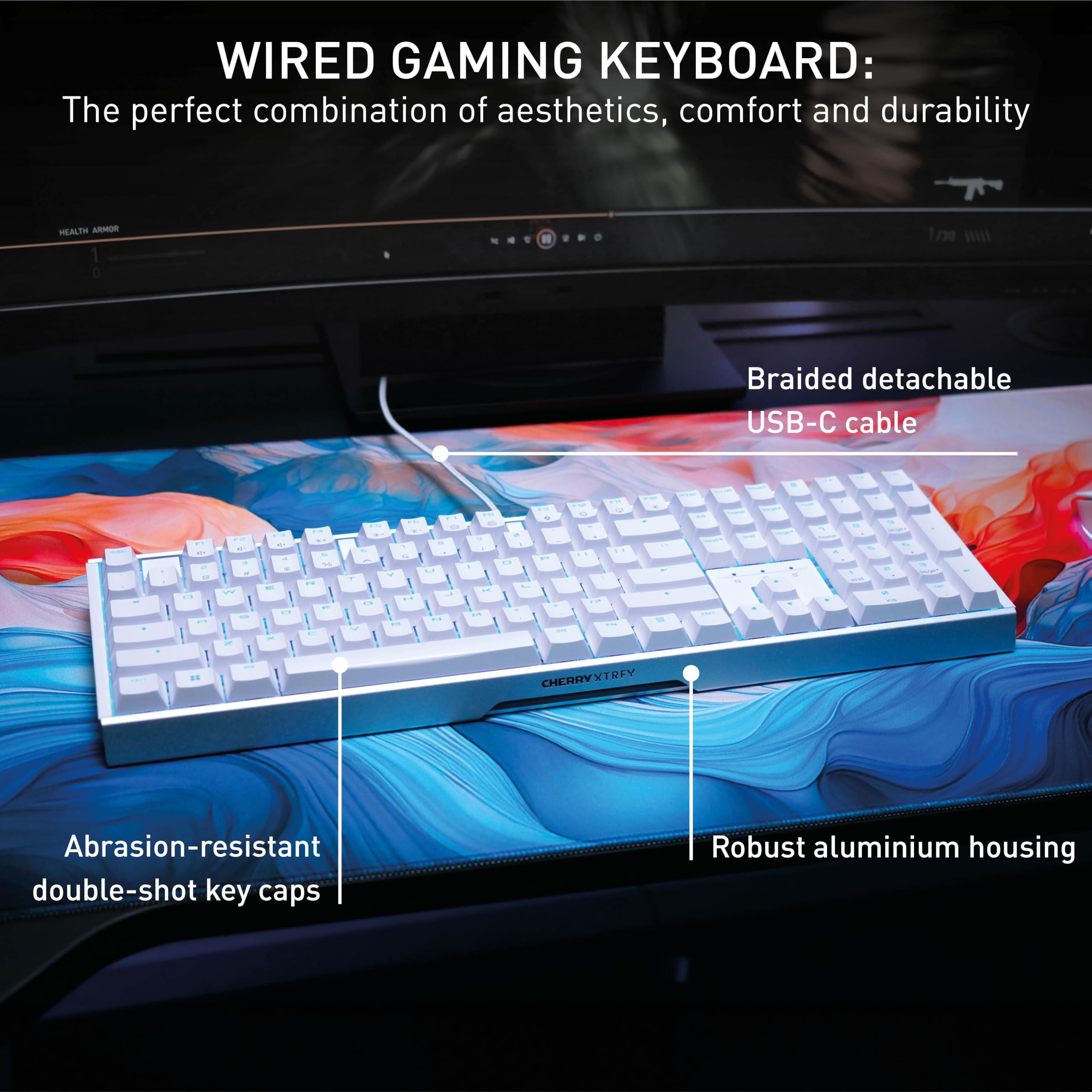 MX 3.1 Mechanical Wired Gaming Keyboard with MX2A Switches (White/Brown) - Perfect for PC Gaming, Typing & Office Work