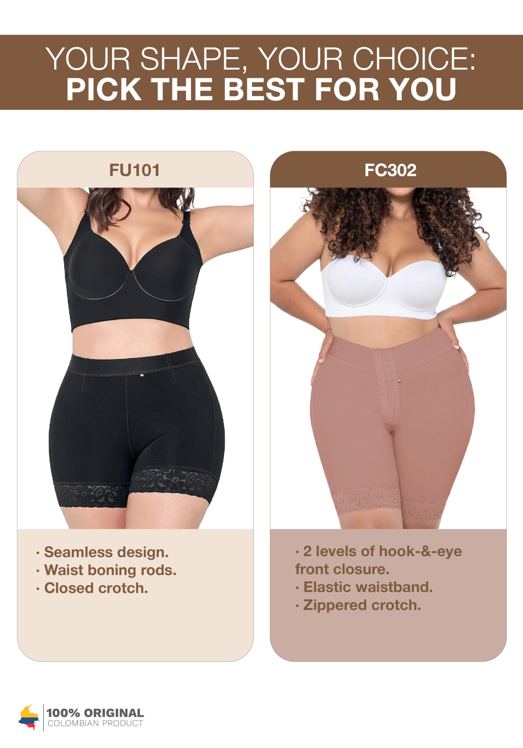 MARIAE Colombian Compression Shorts for Women – High Waist Slimming Shapewear for Workout & Everyday Wear | Fajas Colombianas Postpartum & Tummy Control