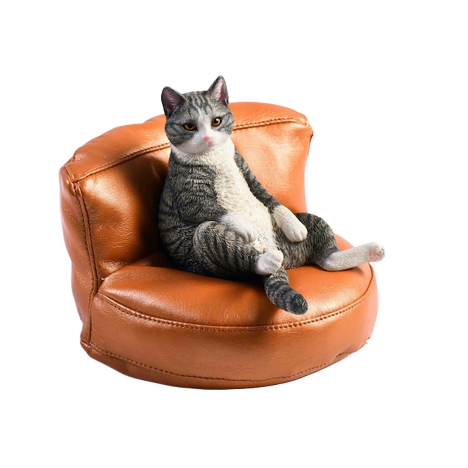 BELLAALONG 1:6 Scale Realistic Orange Cat Resin Statue - Handcrafted Pet Figurine for Home & Office Decor, Animal Lover Gift, Jungle Theme Collection (Color B) - Perfect for Bookshelf Display, Coffee Table Centerpiece, and Gift Giving Occasions