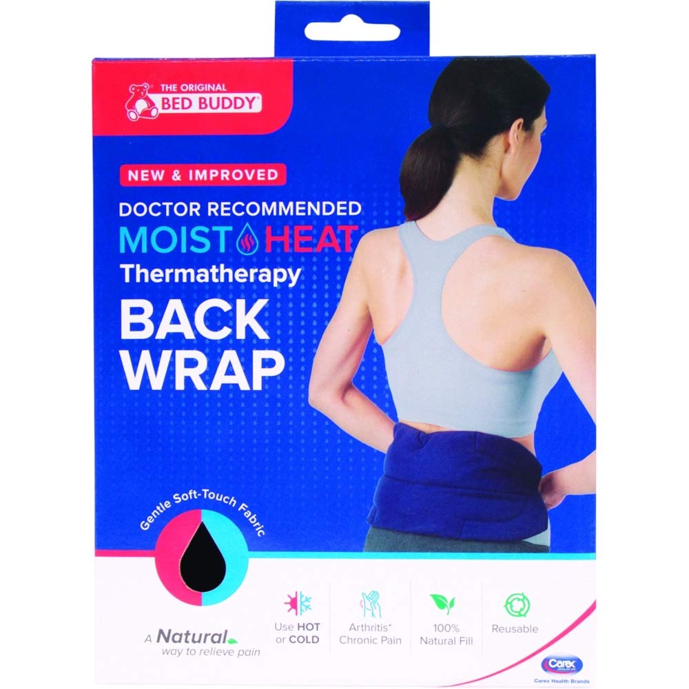 Bed Buddy - Moist Heat Thermatherapy Back Wrap for Pain Relief (Pack of 2) | Microwaveable Heating Pad for Back Pain, Muscle Soreness & Menstrual Cramps