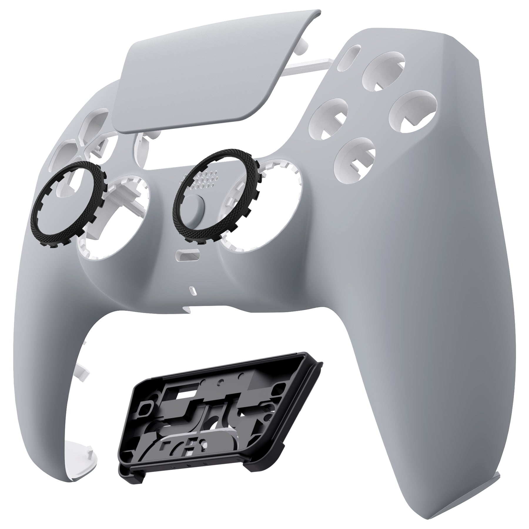 eXtremeRate LUNA Redesigned PS5 Controller Front Shell with Touchpad - Compatible with BDM 010/020/030/040/050 Models (New Hope Gray) | Premium Replacement Part for Enhanced Gaming Experience