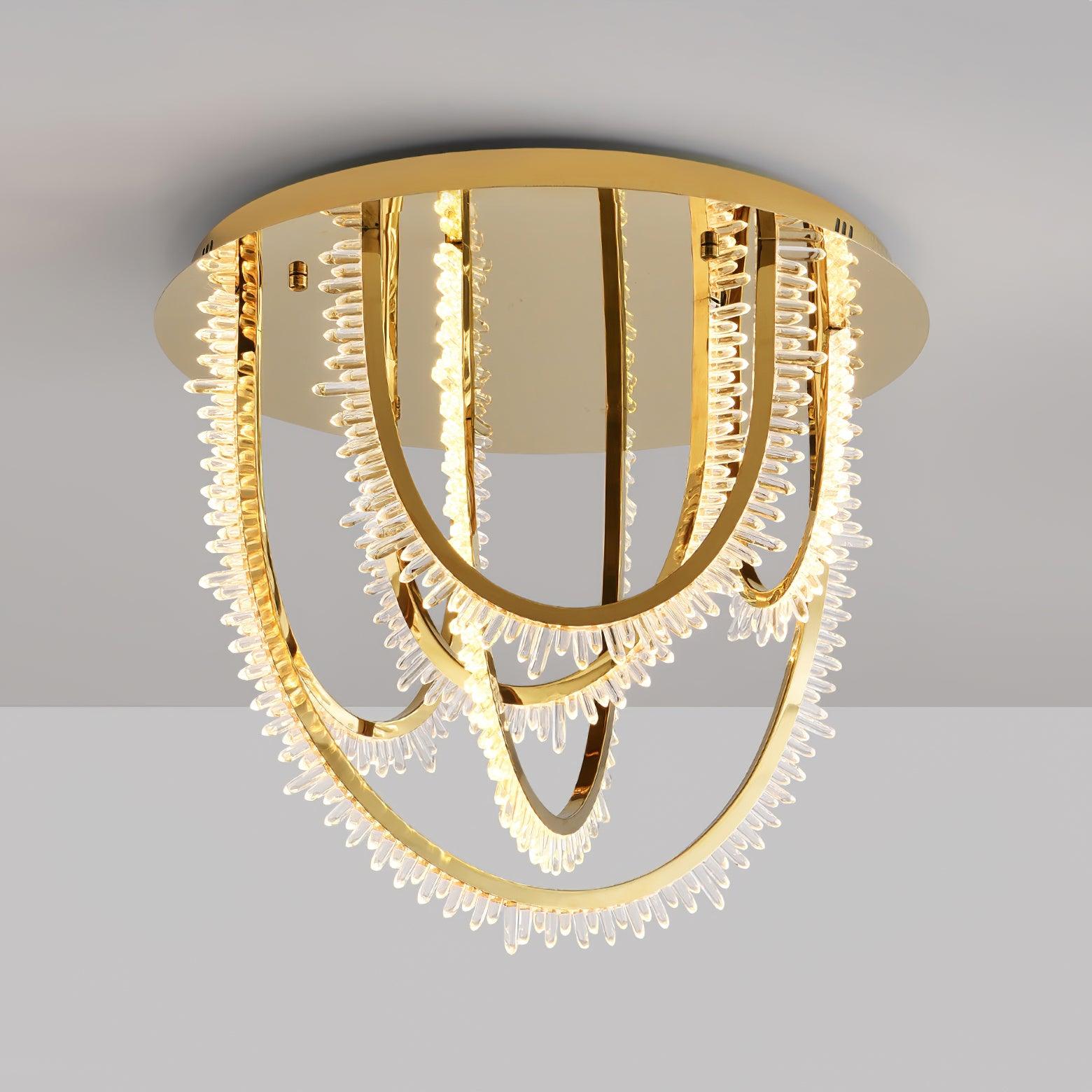 Elegant Crystal Chandelier Ceiling Light Fixture - Modern Home Decor for Living Room, Dining Room, Bedroom & Entryway