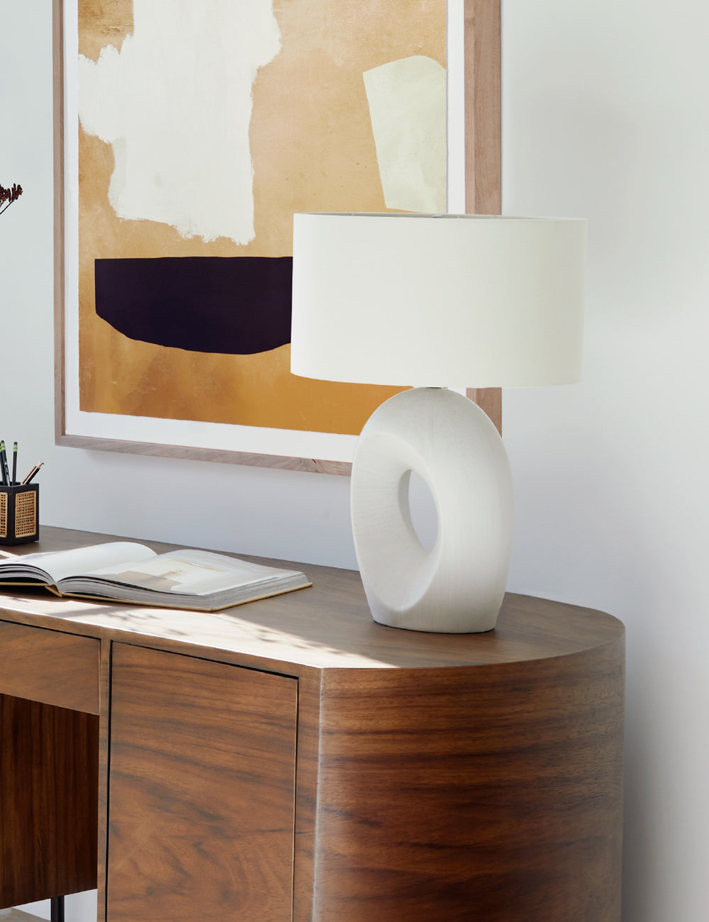 Stylish Alden Table Lamp - Modern LED Bedside Light for Living Room, Bedroom & Office - Warm White & Cool White Dimmable Lighting