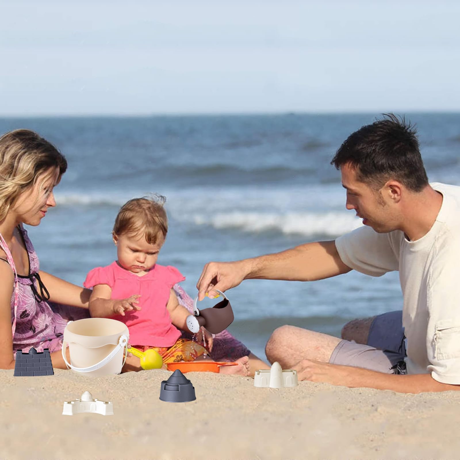 **DAZZTIME 30-Piece Kids Beach Sand Castle Toy Set - Shovels, Buckets & Molds for Boys & Girls Ages 1+ - Perfect for Beach, Sandbox & Outdoor Play**