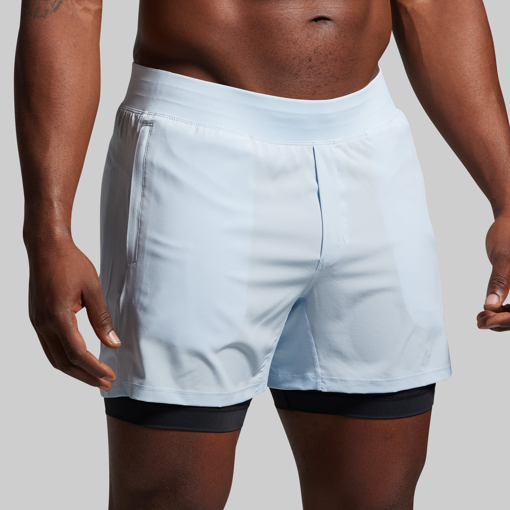 Versatile Compression Shorts for Men - 5-Pack Chambray Workout & Running Shorts - Breathable & Moisture-Wicking for Gym, Sports & Outdoor Activities