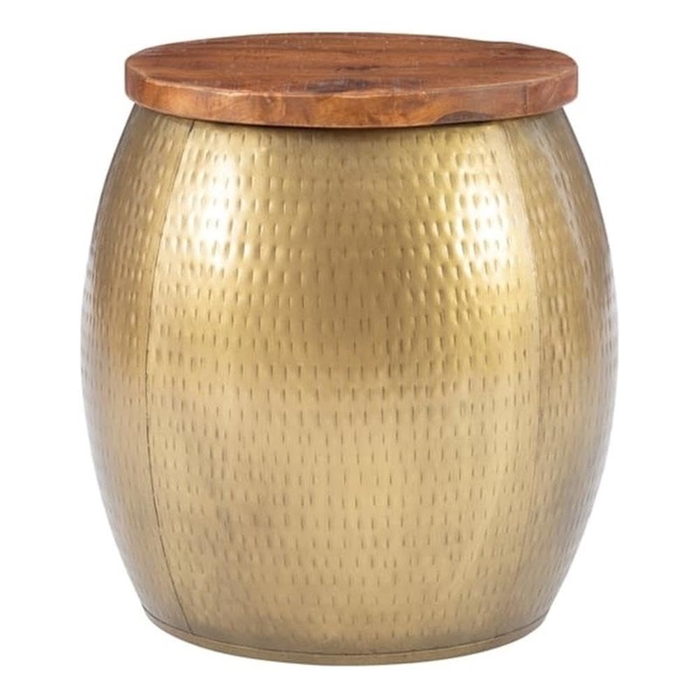 Pemberly Row Round End Table - Modern Gold Metal Accent Coffee Table for Living Room, Bedroom & Office - Stylish Indoor Side Table for Home Decor