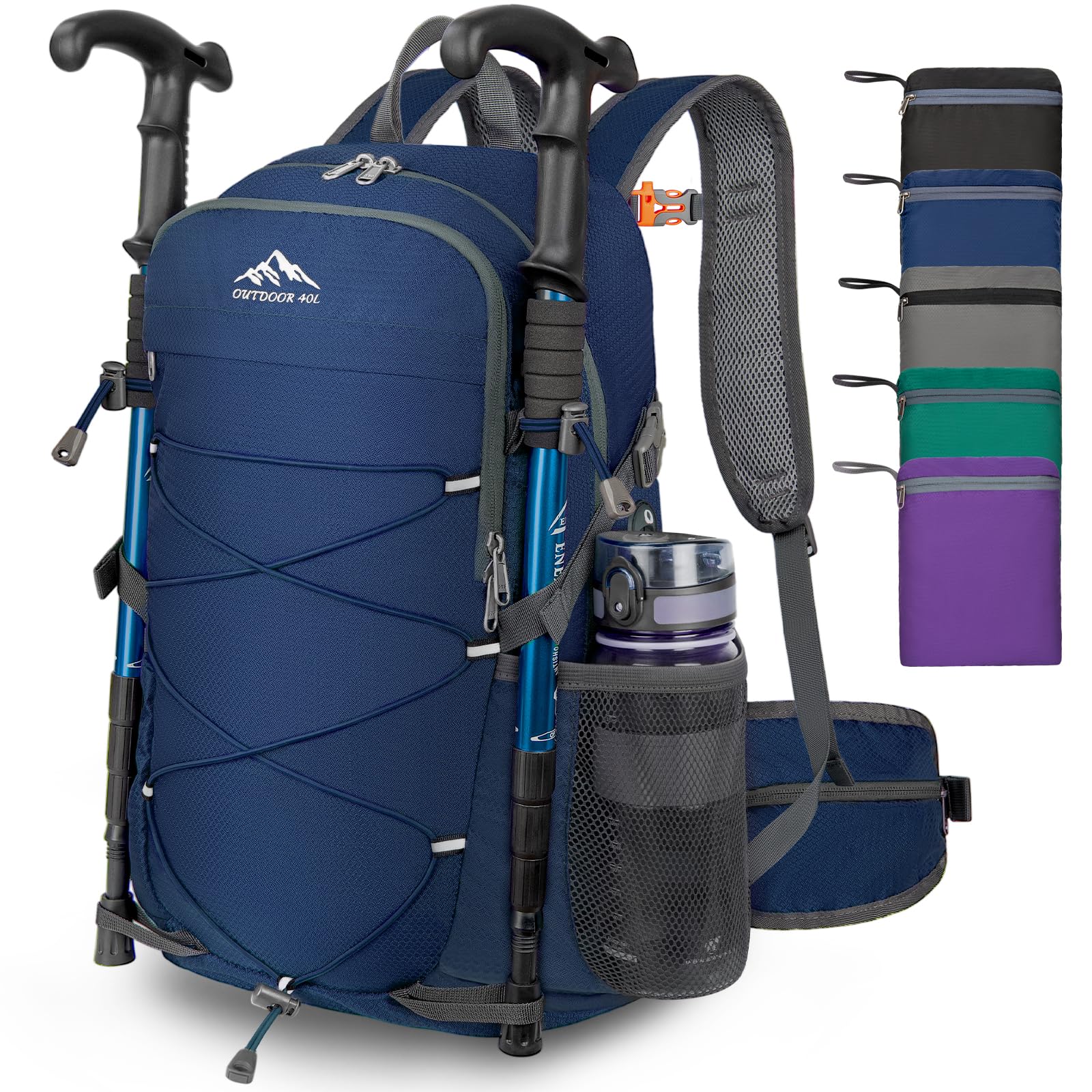 Lightweight 40L Hiking Backpack - Waterproof & Foldable for Camping, Travel (Men & Women)
