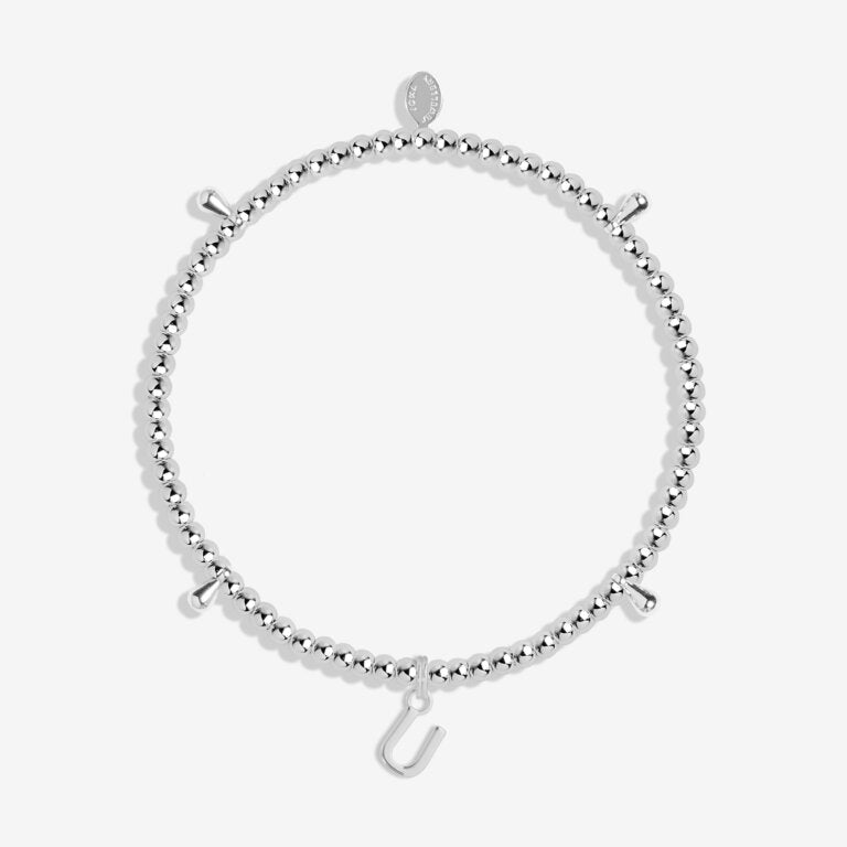 Joma Jewellery Alphabet 'U' Bracelet - Elegant Initial Letter Charm for Women - Perfect Gift for Birthday, Anniversary & Everyday Wear