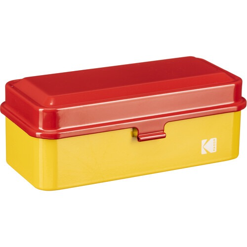 Kodak Steel Film Case for 120/135mm - Red Lid & Yellow Body | Compact & Durable Film Storage Solution for Photographers & Travel Use