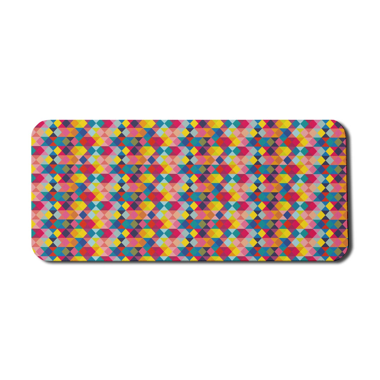 Ambesonne Geometric Computer Mouse Pad - Colorful Rhombus Design Non-Slip Rubber Base - 35