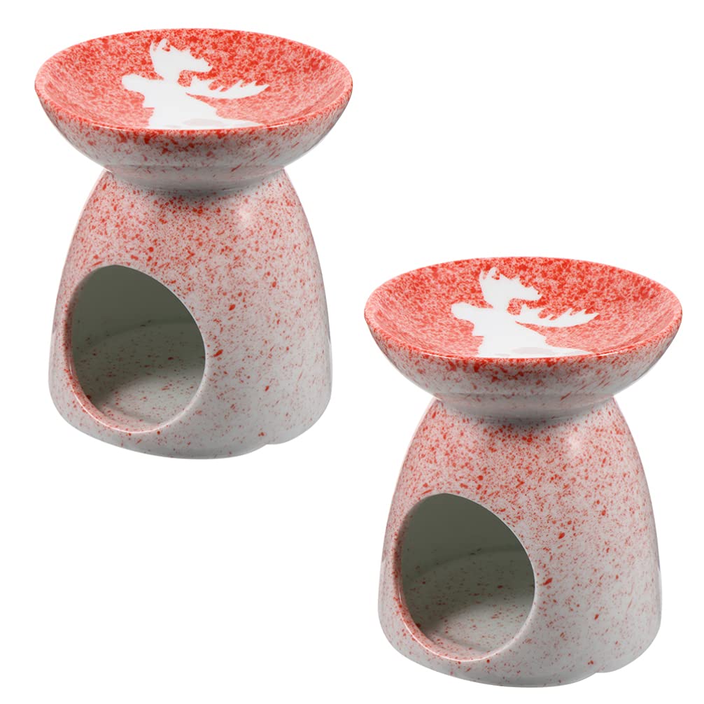 VOSAREA 2-Pack Ceramic Essential Oil Diffuser with Wax Warmer & Tealight Holder - Aromatherapy Candle Burner for Relaxation, Spa, Yoga, Meditation & Home Decor