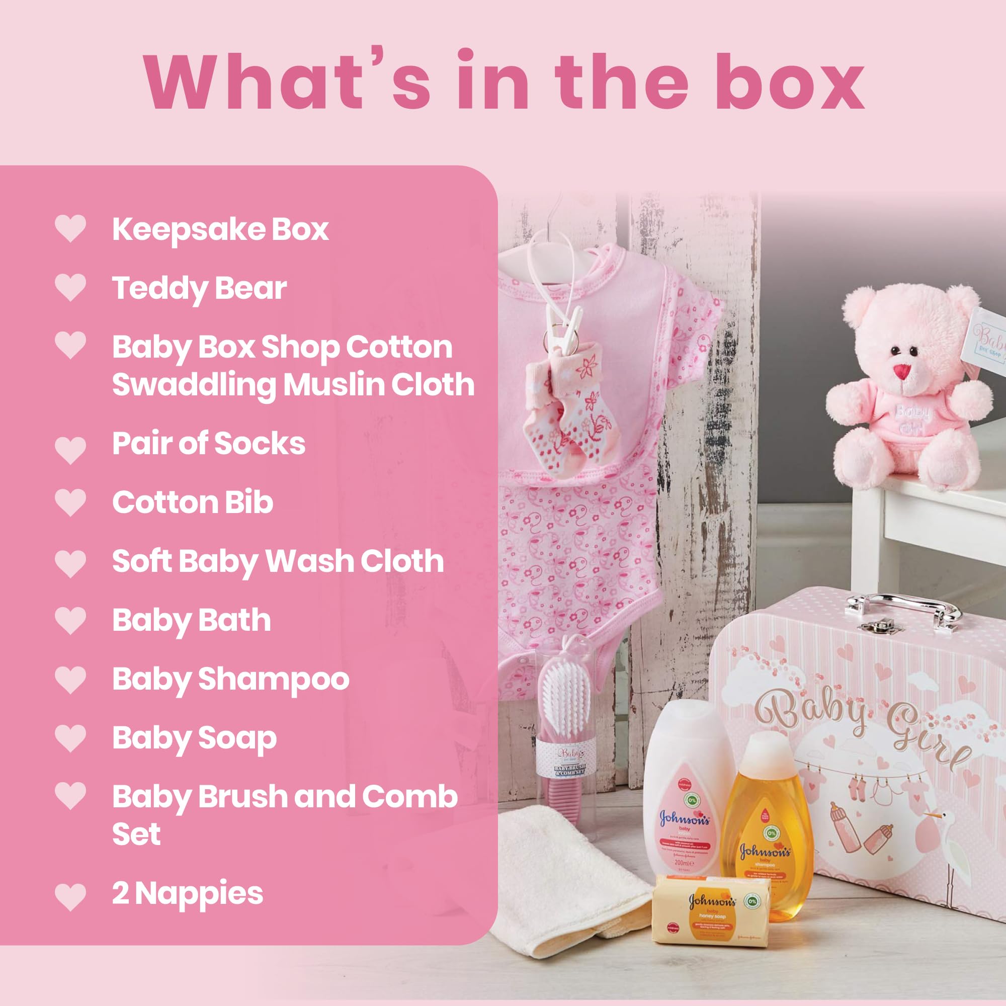 12-Piece Baby Girl Shower Gift Set - Newborn Essentials & Unique Pink Baby Hamper for Girls | Perfect for Baby Showers, Birthdays & Welcome Gifts