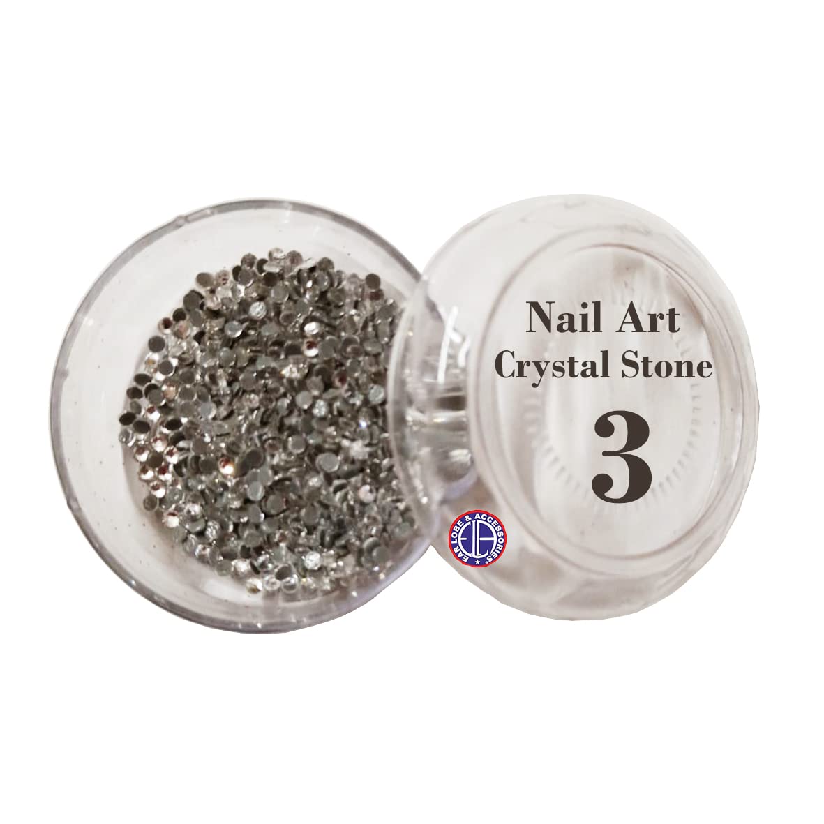 Flat Back Rhinestones for Nails & Ear Lobe Decorations - Clear Small No-3 (6g) | DIY Nail Art, Jewelry Making, Costume Accessories