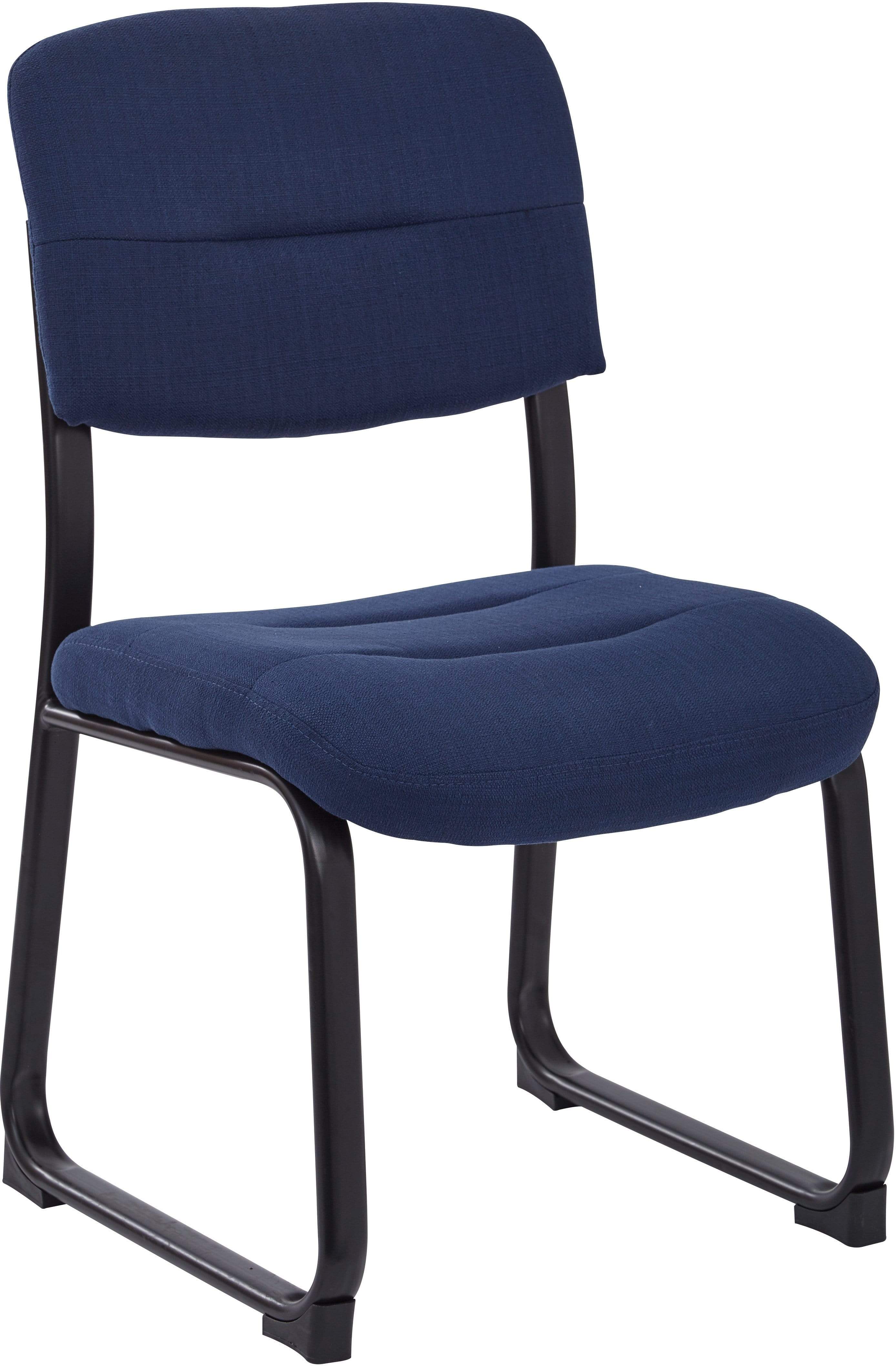 Office Star Work Smart™ Armless Visitor's Chair with Sled Base [FL1033] - Ergonomic Guest Seating for Reception Areas, Waiting Rooms & Home Offices