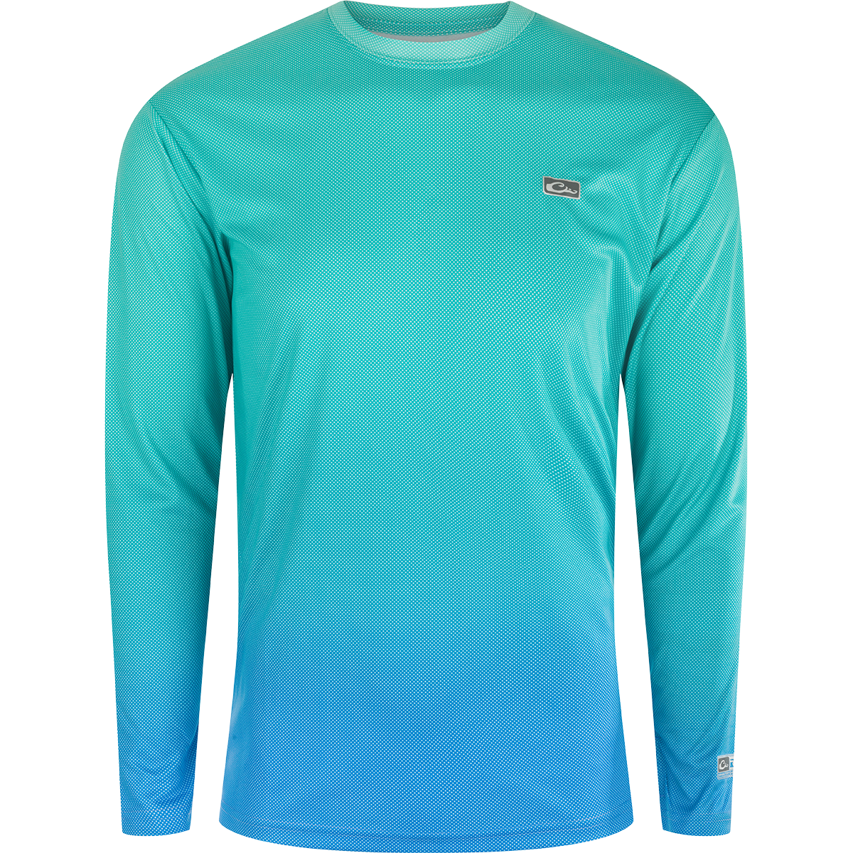 Performance Ombre Dot Long Sleeve Crew Neck T-Shirt for Women - Stylish Casual & Workout Top for Yoga, Running, and Everyday Wear