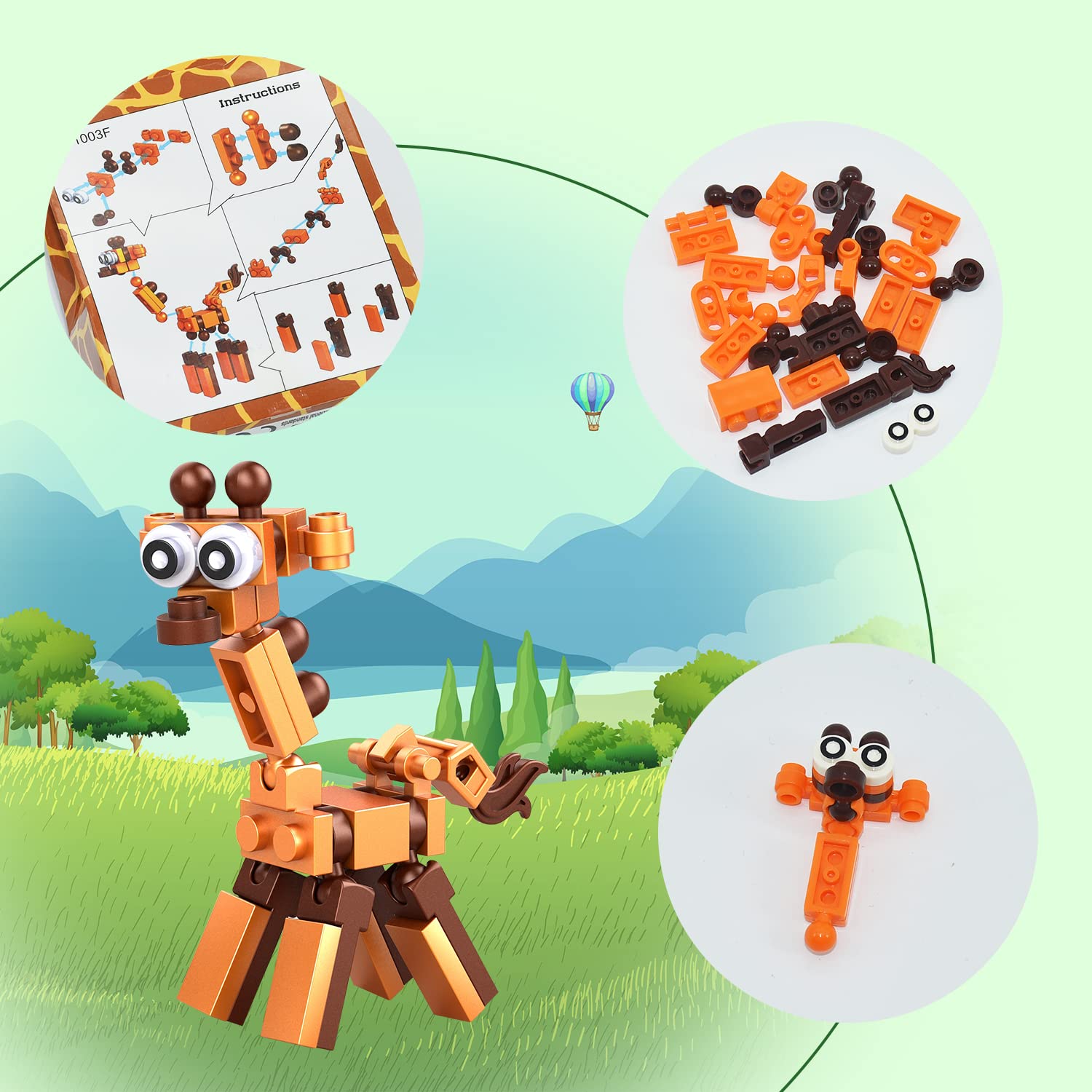 12 in 1 Pre-Filled Animal Building Block Set - 12 Pcs Mini STEM Construction Toys for Kids | Creative Educational Classroom Prizes, Birthday Party Favors, Carnival Gifts & Goodie Bag Fillers | Perfect for STEM Learning, Group Play & Gift-Giving Occasions