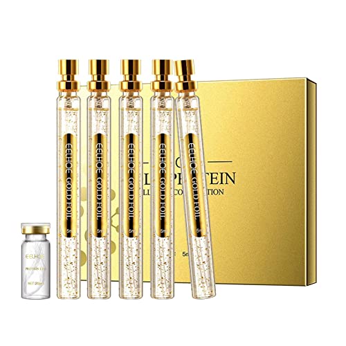 **Soluble Protein Thread Lift Set with Nano Gold Essence - Anti-Aging Gold Facial Serum & Active Collagen Threads for Fine Line Reduction (75ml, Morning White) | Professional At-Home Facial Treatment for Wrinkles & Skin Tightening**
