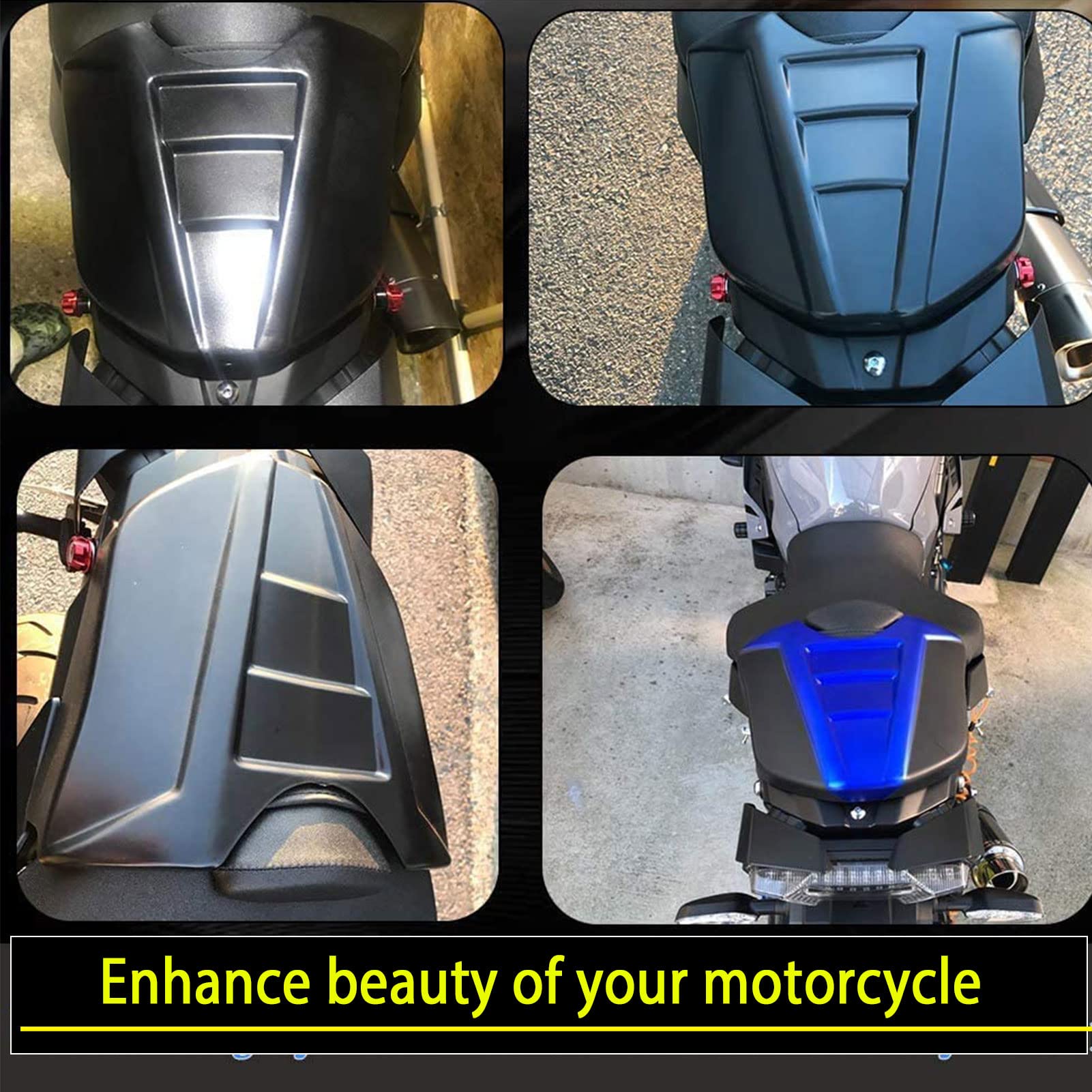 Yamaha FZ-10 MT-10 Seat Cowl Cover - Black Solo Rear Seat Fairing Compatible with 2016-2020 FZ10 MT10 Models | Motorcycle Accessories for Street & Sport Riding