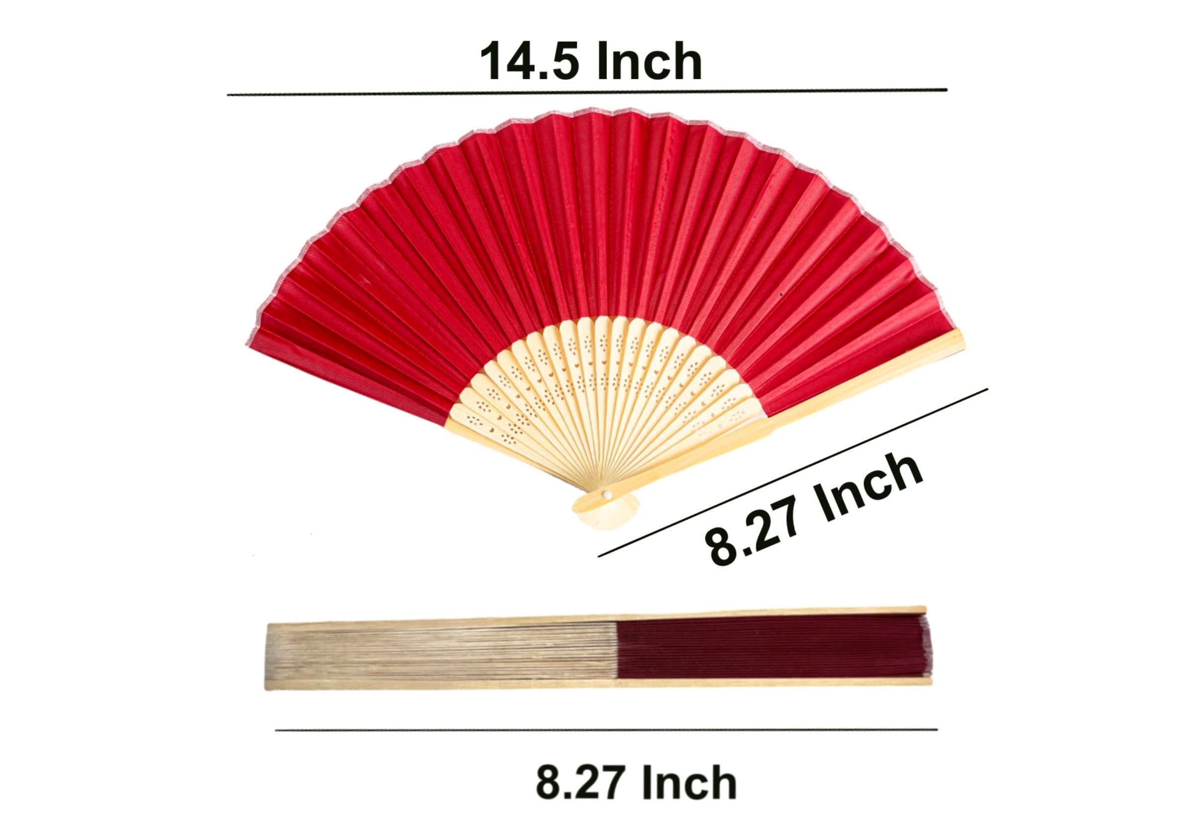 THY COLLECTIBLES 6-Pack Handheld Paper & Bamboo Folding Fans - Wedding, Church, Festival Decorations - DIY Home Decor - Hot Pink - Perfect for Summer Parties, Bridal Showers & Cultural Events
