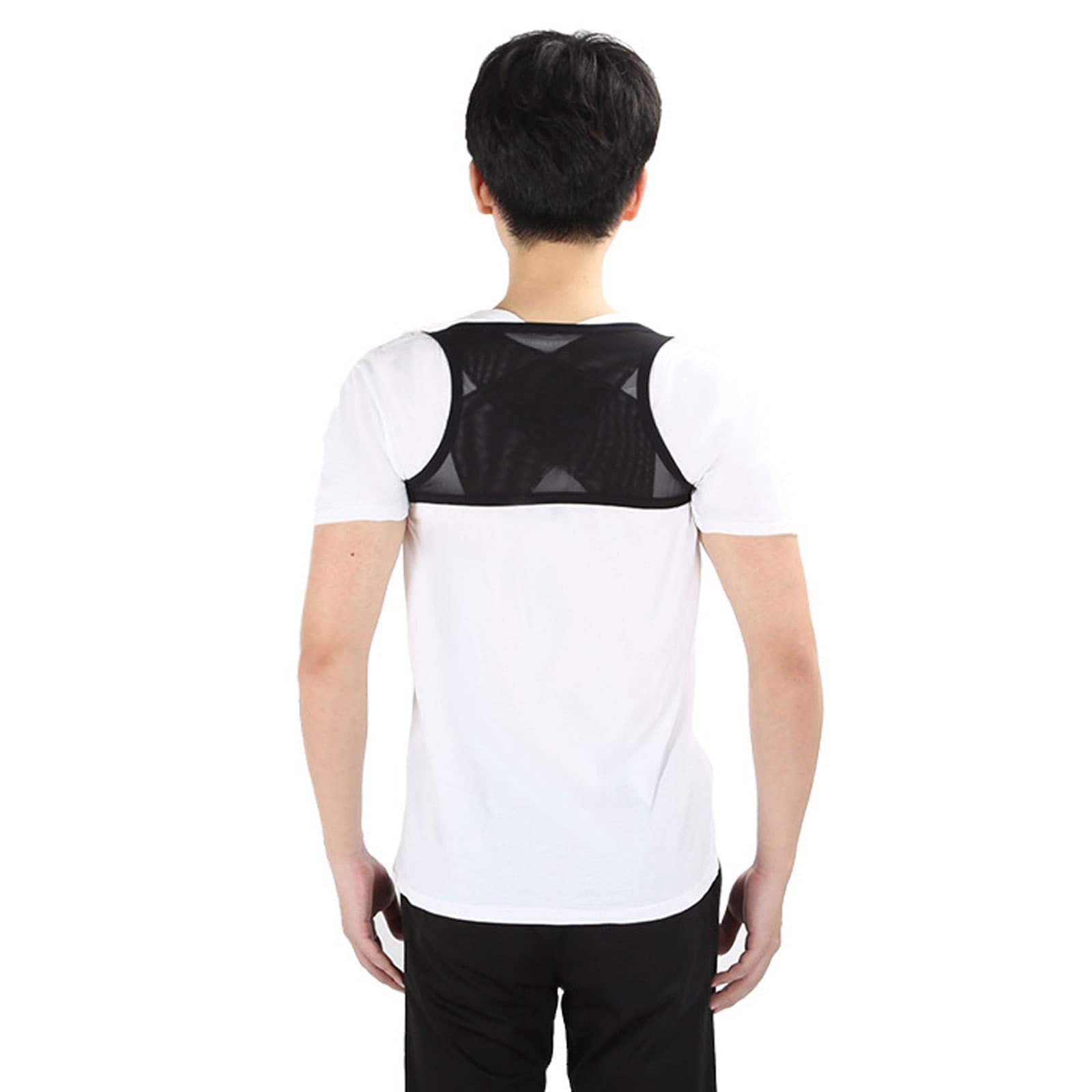GUOANFG Posture Corrector for Back Support - Adjustable Unisex Posture Brace to Prevent Slouching & Hunching (Black, Large) - Ideal for Office Work, Gaming & Daily Comfort