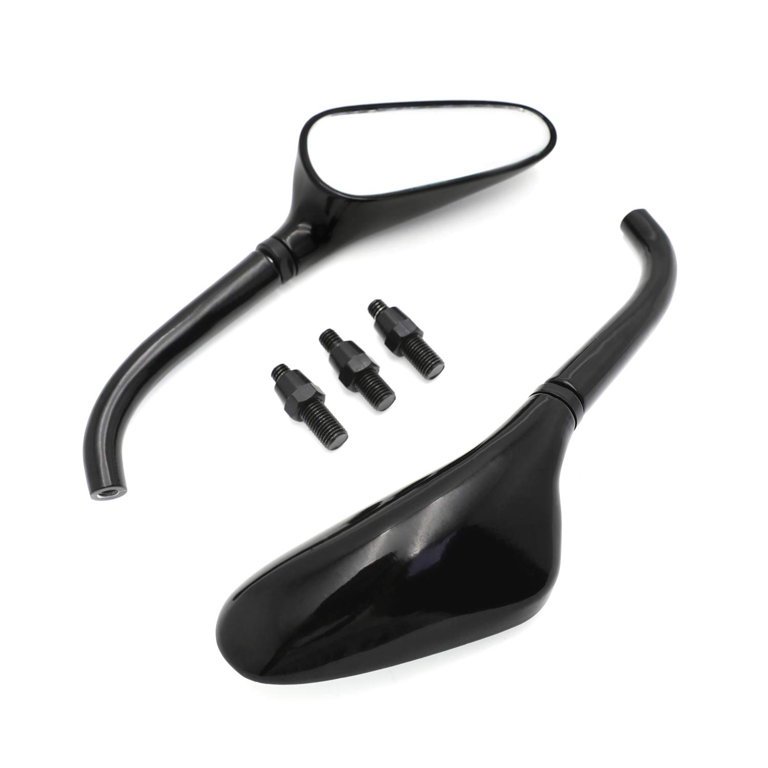 Universal Small Golf Club Mirrors for Harley & Yamaha Motorcycles - Custom Fit, Black - Perfect for Enhanced Visibility While Riding [B00RNIS356]