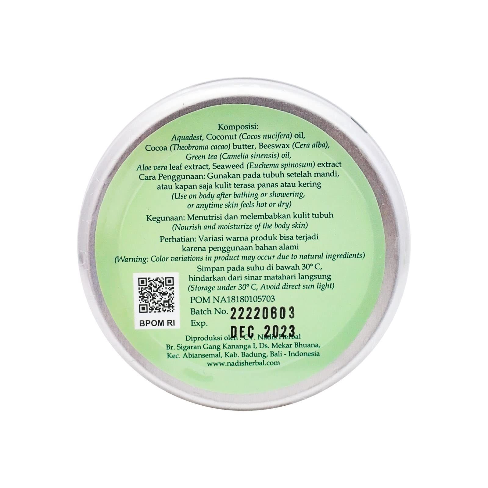 Natural Green Tea Body Cream 100g - Hydrating & Moisturizing for Dry Skin - Perfect for Daily Use & Spa Nights