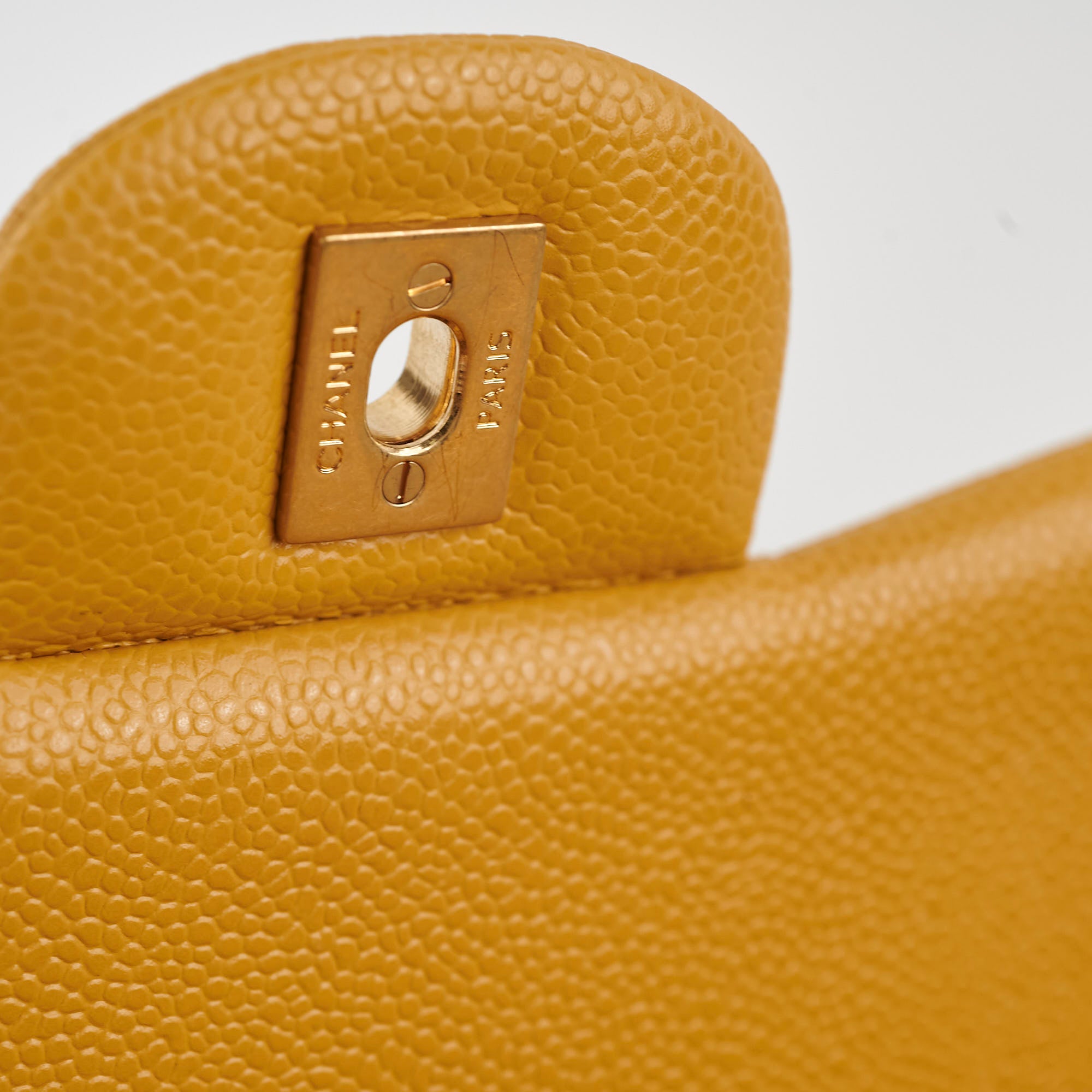 Chanel Classic Jumbo Flap Bag in Caviar Leather Yellow - 21 Series | Luxury Designer Handbag for Women, Perfect for Parties, Work & Everyday Use