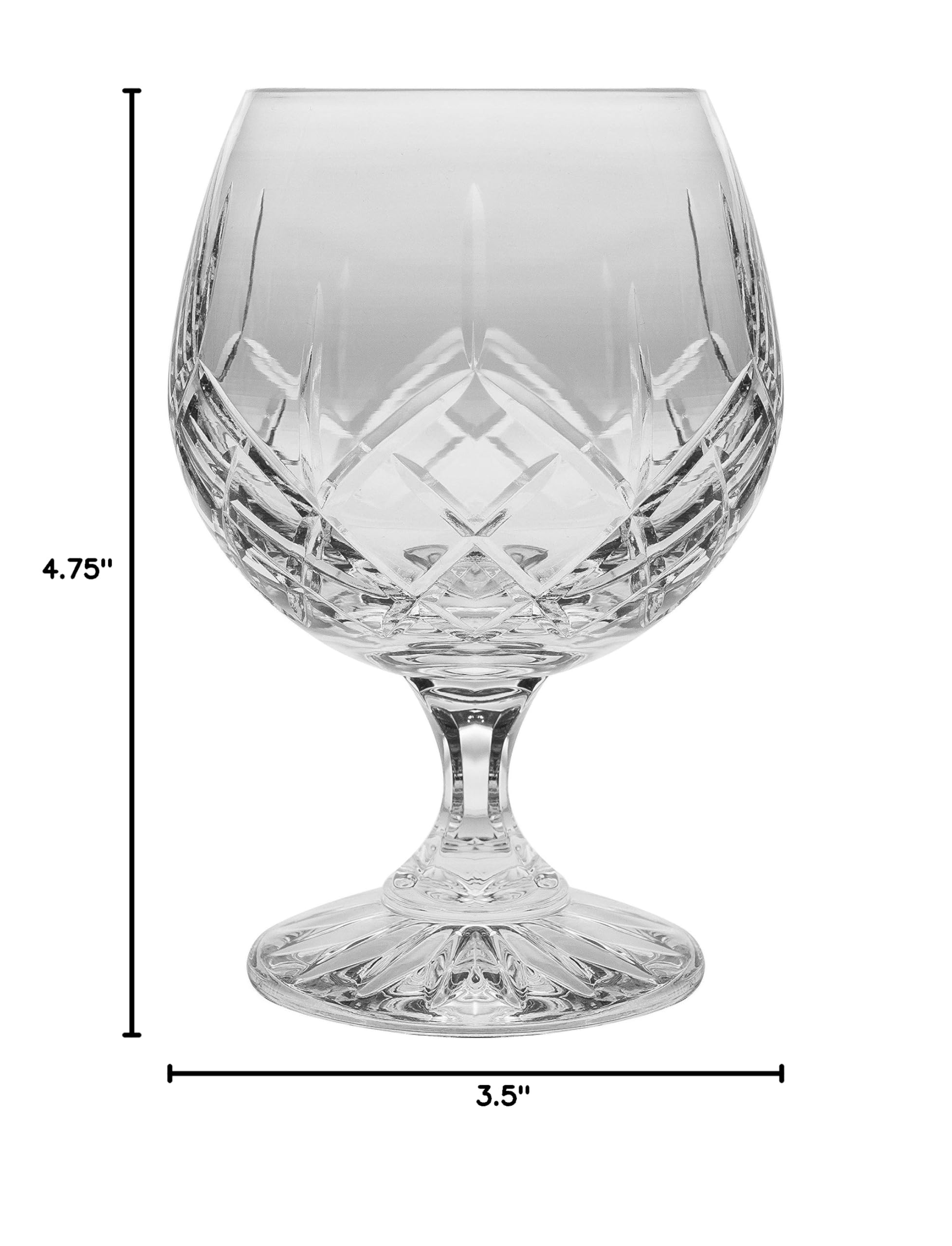 Premium Handcrafted Barski Crystal Sherry Brandy Cognac Snifter Glasses Set of 6 - 9oz European Crystal Glassware for Bourbon, Wine & Spirits - Perfect for Home Bar, Gifts & Entertaining