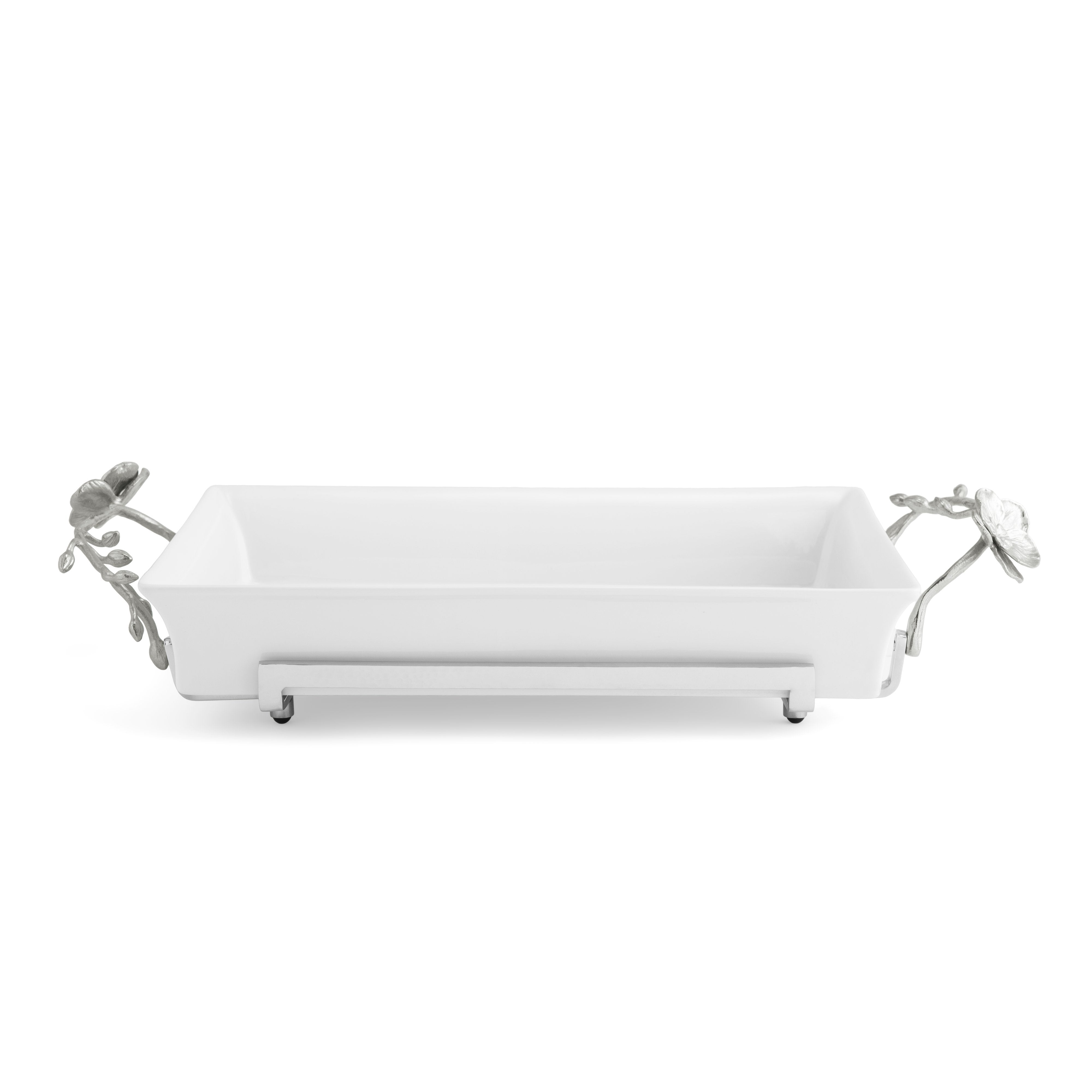 Premium White Orchid Ceramic Casserole Dish - 3QT Oval Baking Dish with Lid, Oven & Microwave Safe - Perfect for Casseroles, Lasagna & Family Dinners