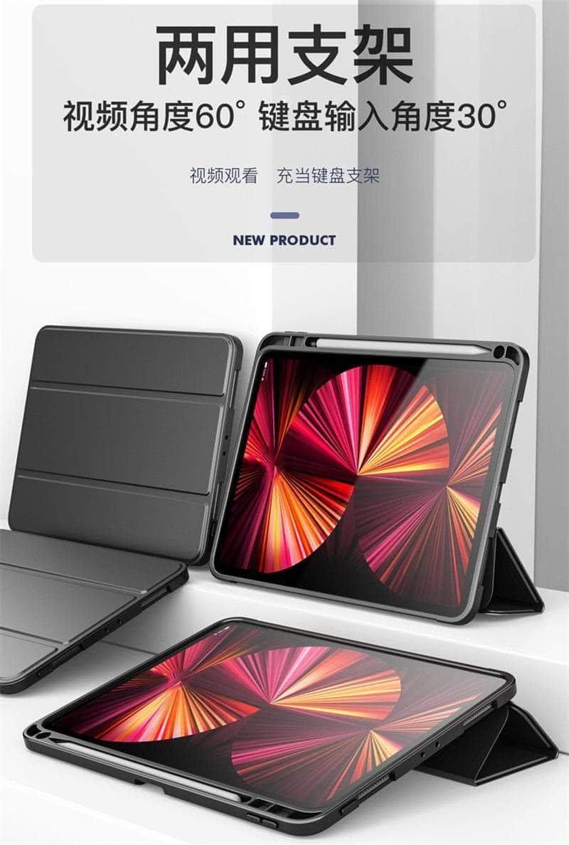 Shockproof iPad Pro 11 Case 2021 (A2460 Model) - Durable TPU Silicone Back Cover with Adjustable Kickstand | Perfect for Work, Travel & Entertainment