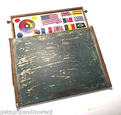 Vintage 1929 Lewis E. Myers Child's Wooden Learning Desk - Antique Wood School Desk for Kids - Perfect for Homeschooling, Montessori Classroom & Vintage Nursery Decor