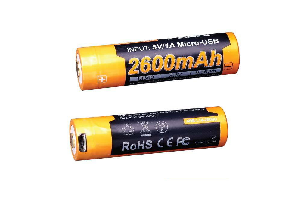 Fenix ARB-L18 2600mAh USB Rechargeable 18650 Lithium-ion Battery - Perfect for Flashlights, Headlamps & Outdoor Gear