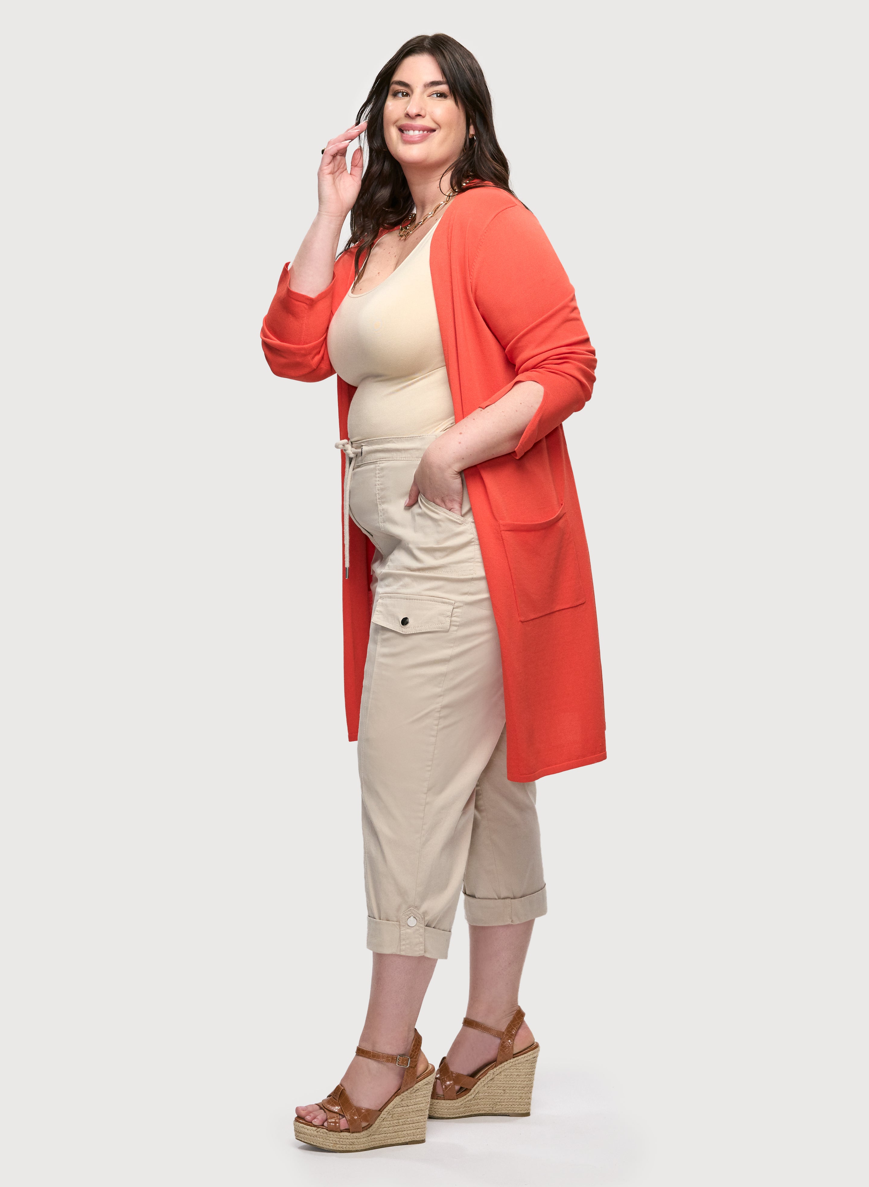 Breathable Cotton Cargo Capris for Women - Comfortable Stretch Pants with Multiple Pockets - Perfect for Hiking, Travel & Outdoor Activities