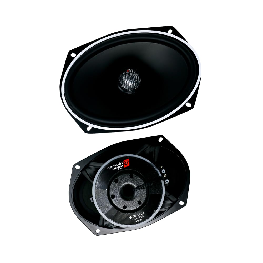Cerwin Vega ST69CX 6x9 Inch 250W 2-Way Coaxial Car Speakers with Titanium Dome Tweeter 4 Ohm Black (Pair) - Premium Sound for Trucks, SUVs and Custom Car Audio Systems