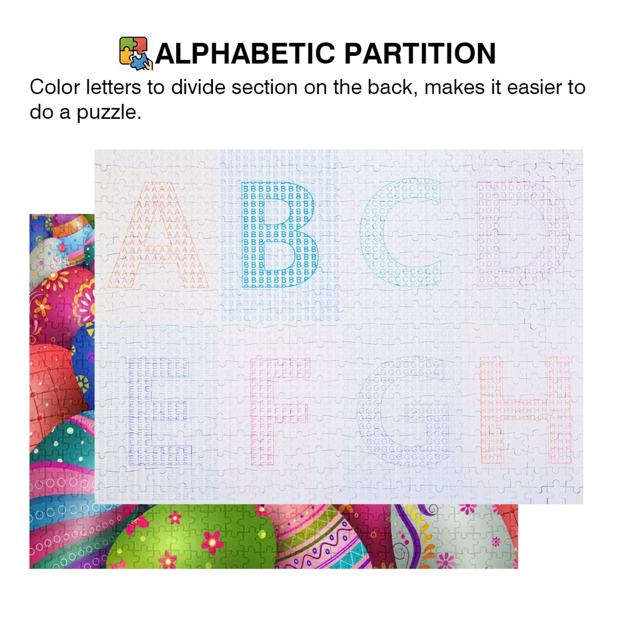 Happy Easter Eggs Jigsaw Puzzle 500 Pieces - Colorful Paper Puzzle Game for Kids & Adults - Fun Family Activity, Easter Party Game, Classroom Challenge, Gift Idea for Puzzle Lovers