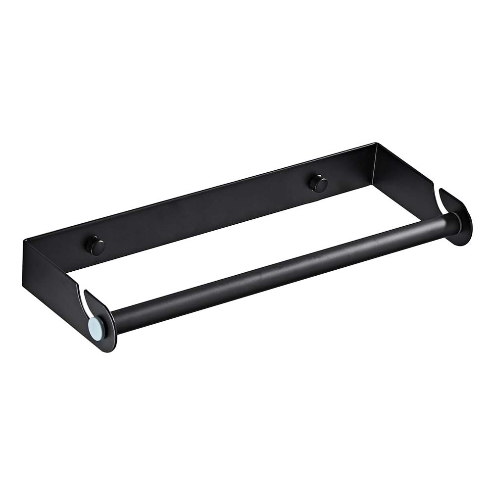 Creative Hanging Tissue Paper Holder & Towel Rack - Bathroom & Kitchen Storage Shelf for Toilet Rolls & Hand Towels (Black) - Perfect for Small Spaces, RVs & Apartments