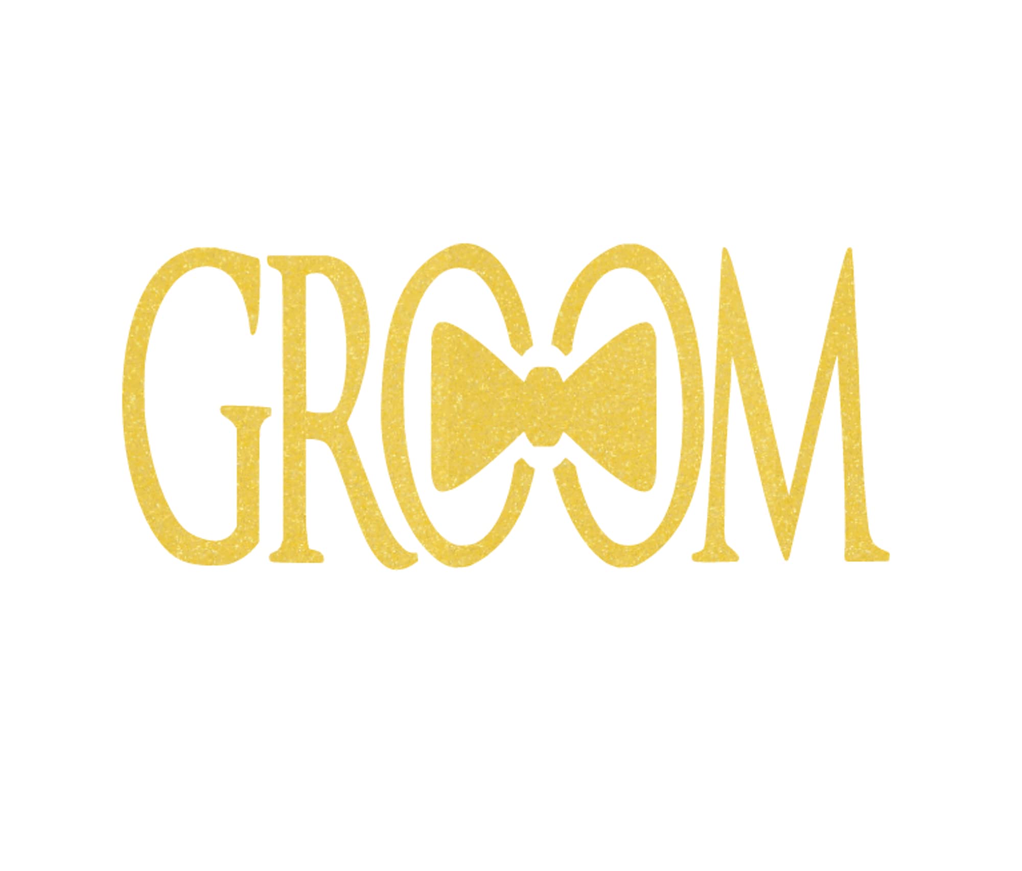 Groom Iron On Decal - Customizable T-Shirt Transfer for Bachelor Party & DIY Crafts | Ready-to-Press Graphic Patch in Sugar Lemon Glitter | Perfect for Wedding Events, Groomsmen Gifts & DIY Apparel Projects
