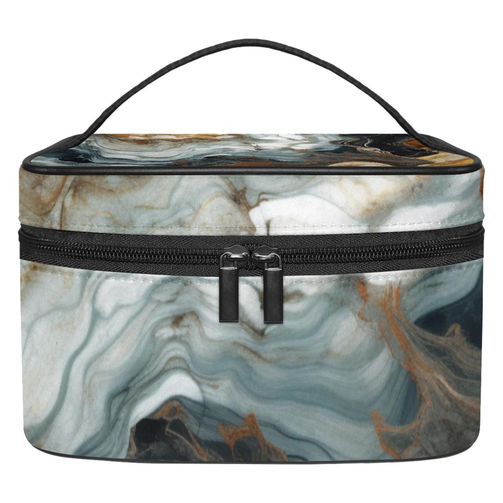 Stylish Marble Travel Makeup Bag for Women & Girls - Waterproof Cosmetic Organizer Pouch - Perfect for Vacation, Gym & Daily Essentials