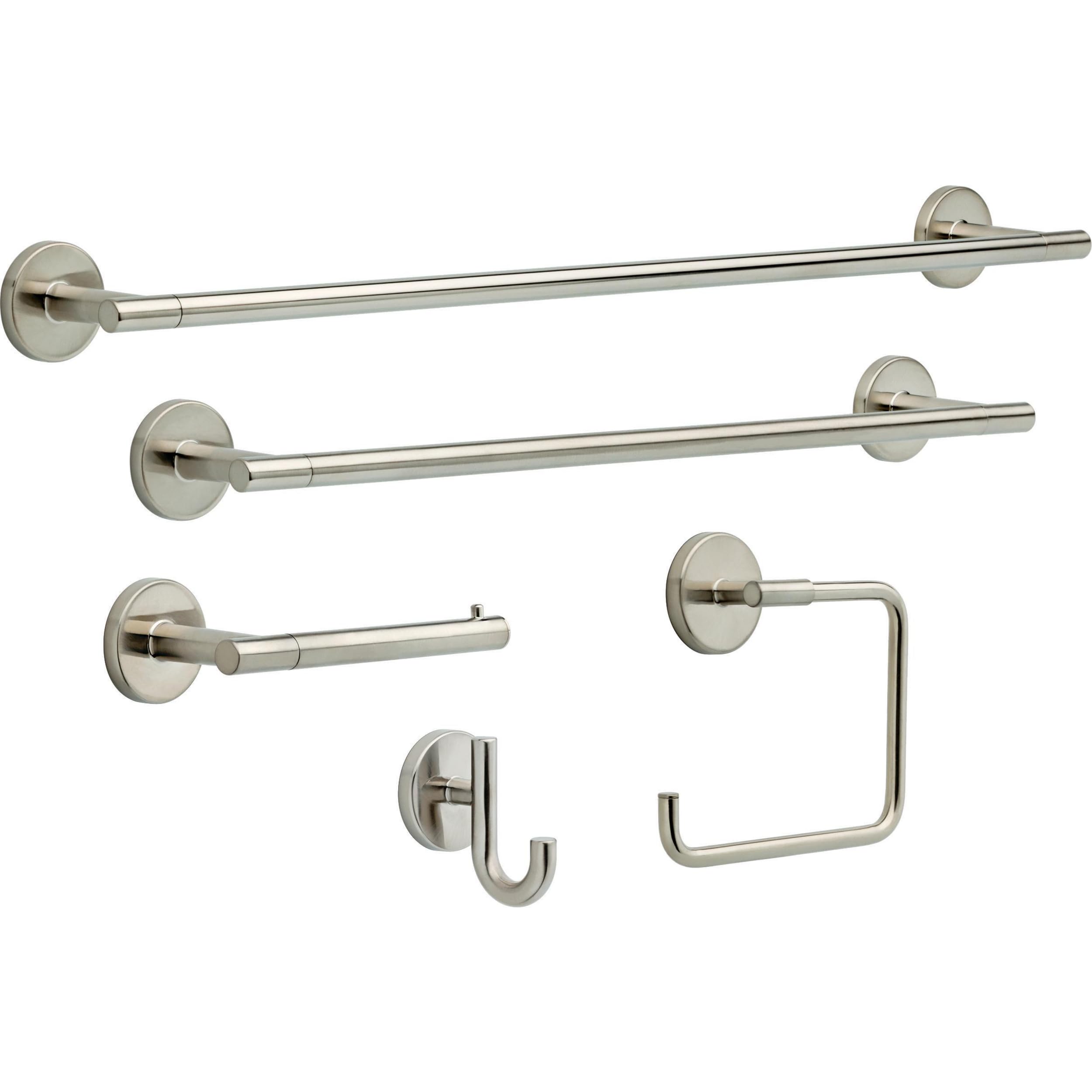 Delta Faucet Trinsic 24-Inch Double Wall Mount Towel Bar in Stainless Steel - Bathroom Hardware Accessory for Modern Home & Spa-Like Experience
