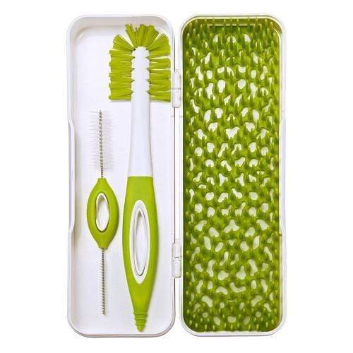 Boon Trip Travel Drying Rack & Bottle Brushes Set - Compact Baby Bottle Cleaning Kit for Travel - Perfect for Breast Pumps, Baby Bottles & Sippy Cups On The Go