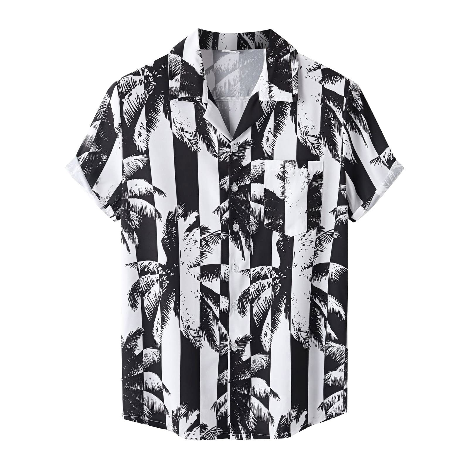 XDDLITP Men's Holiday Beach & Fishing Shirts - Short Sleeve Casual Button Down Hawaiian Shirt for Summer Vacation, Pool Party & Tropical Getaways