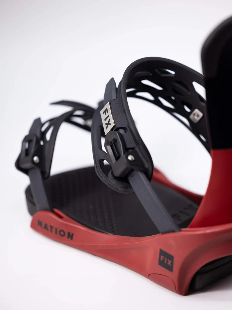 Fix Nation 2024 Snowboard Bindings - High-Performance Adjustable Snowboard Bindings for All-Mountain & Freestyle Riding - Perfect for Powder, Park & Backcountry Adventures