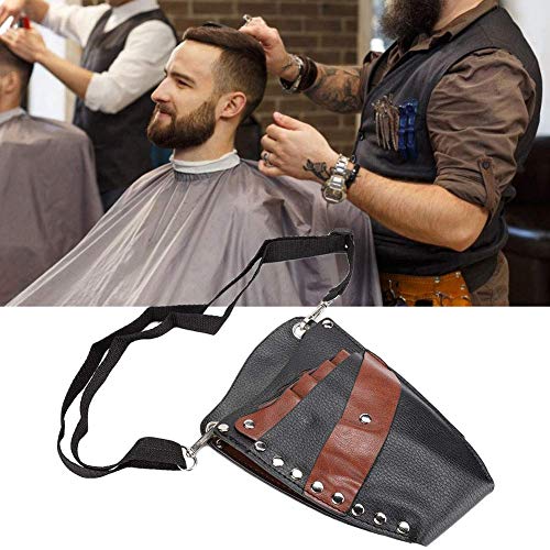 Professional Hairdressing Scissors Waist Bag - PU Leather Salon Barber Shear Holder with Belt for Hair Clips & Combs - Perfect for Hair Stylists, Barbers & Salon Professionals (Ideal for Mobile Hairdressers & On-the-Go Styling)